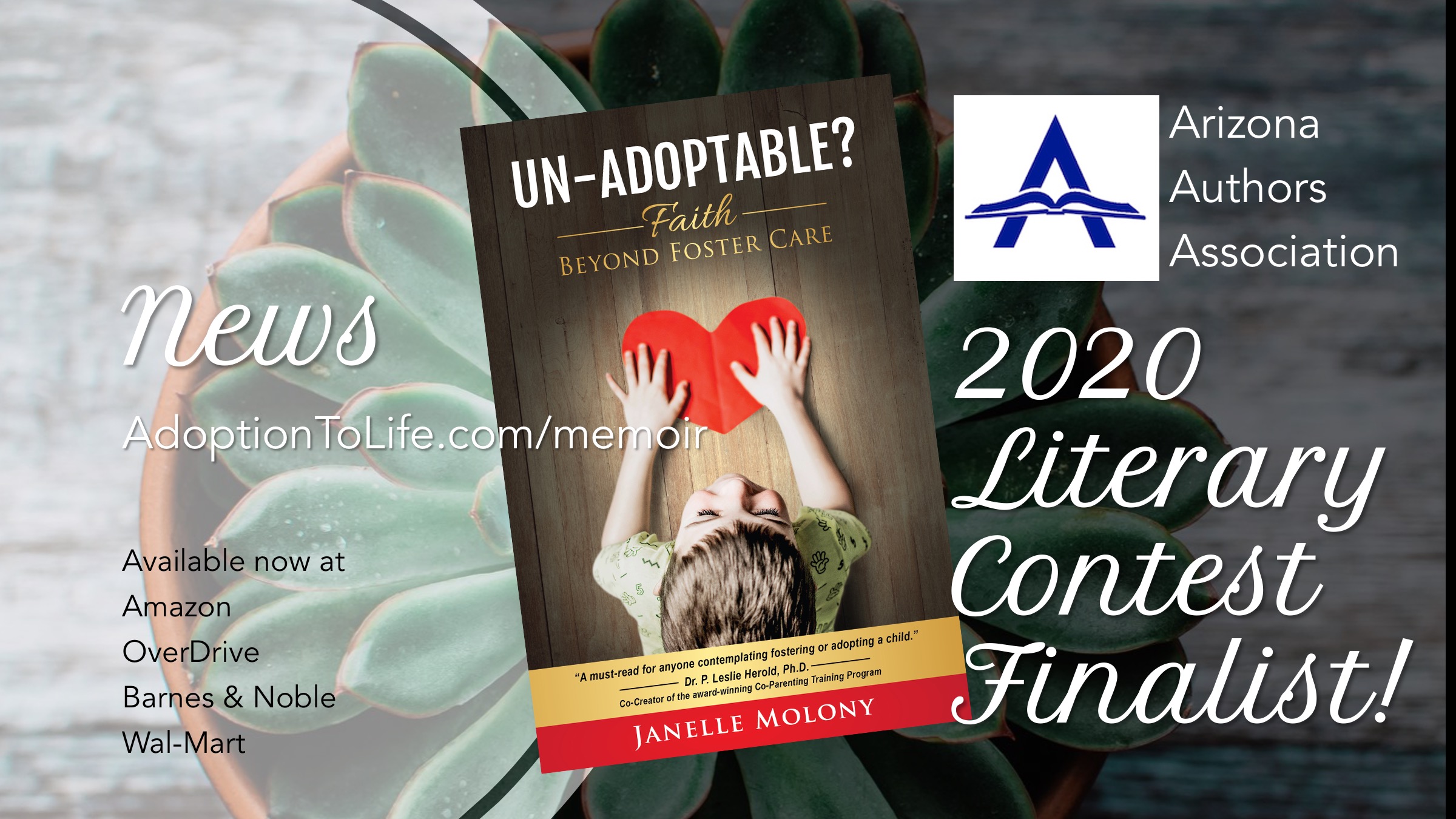 Foster Care Memoir a Finalist in Arizona Authors 2020 Lit. Contest!